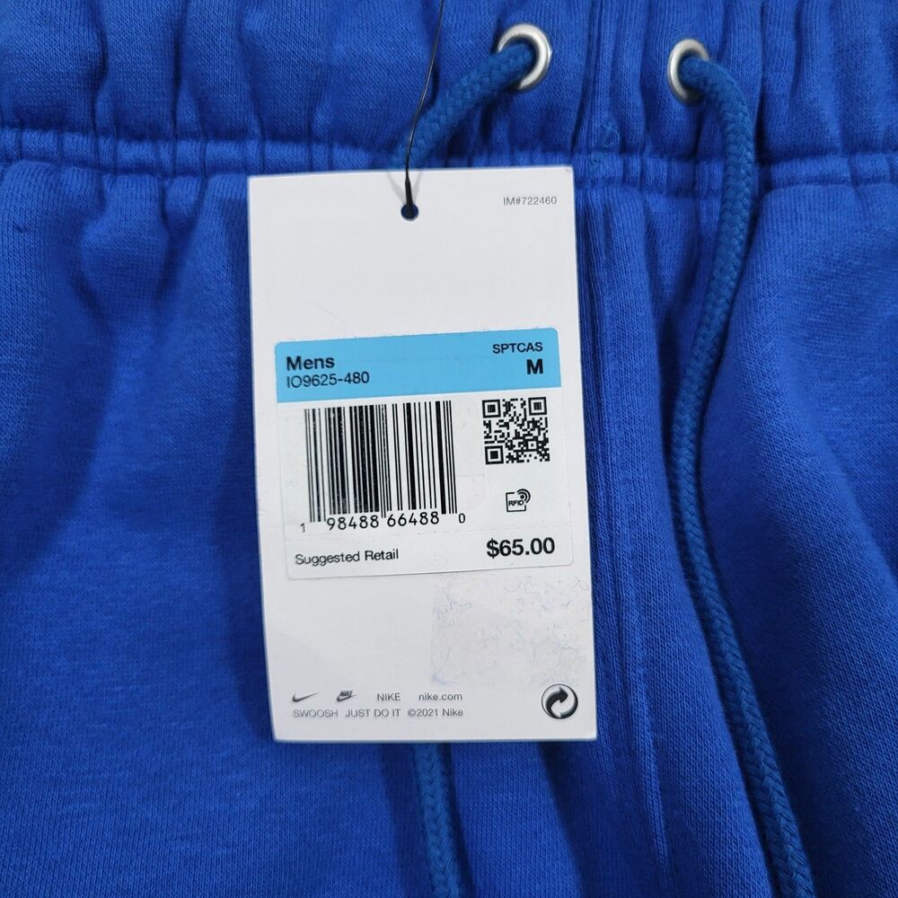 Nike Sportswear Club Fleece Shorts Mens Medium Blue White Colorblock IO9625-480 - Picture 11 of 12